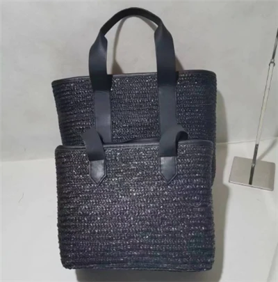 תיק נשים ארוג חיטה שחורה סט אחד